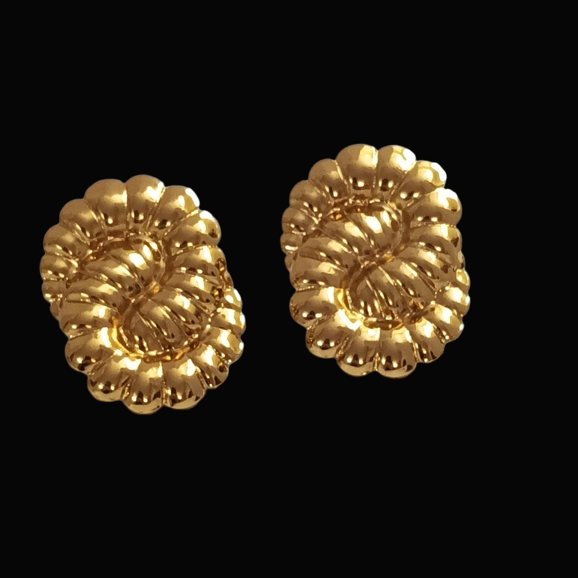 Bold Spiral Gold-Toned Stud Earrings