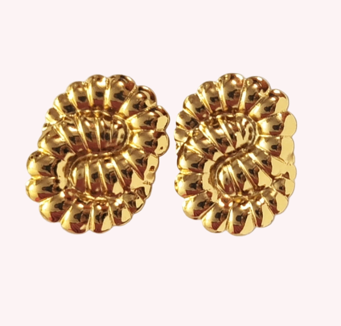 Bold Spiral Gold-Toned Stud Earrings