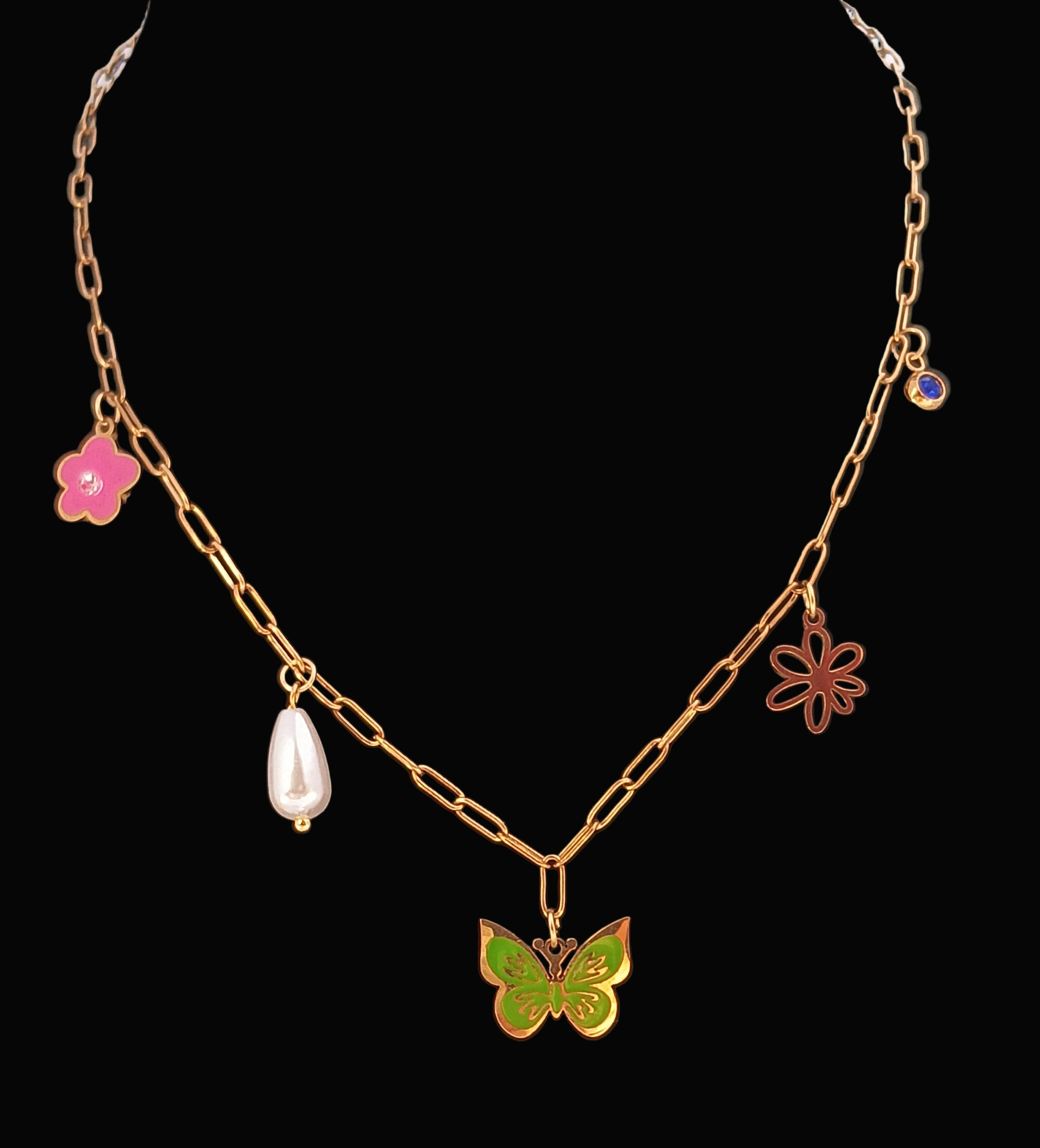 Butterfly Charm Pendant Necklace