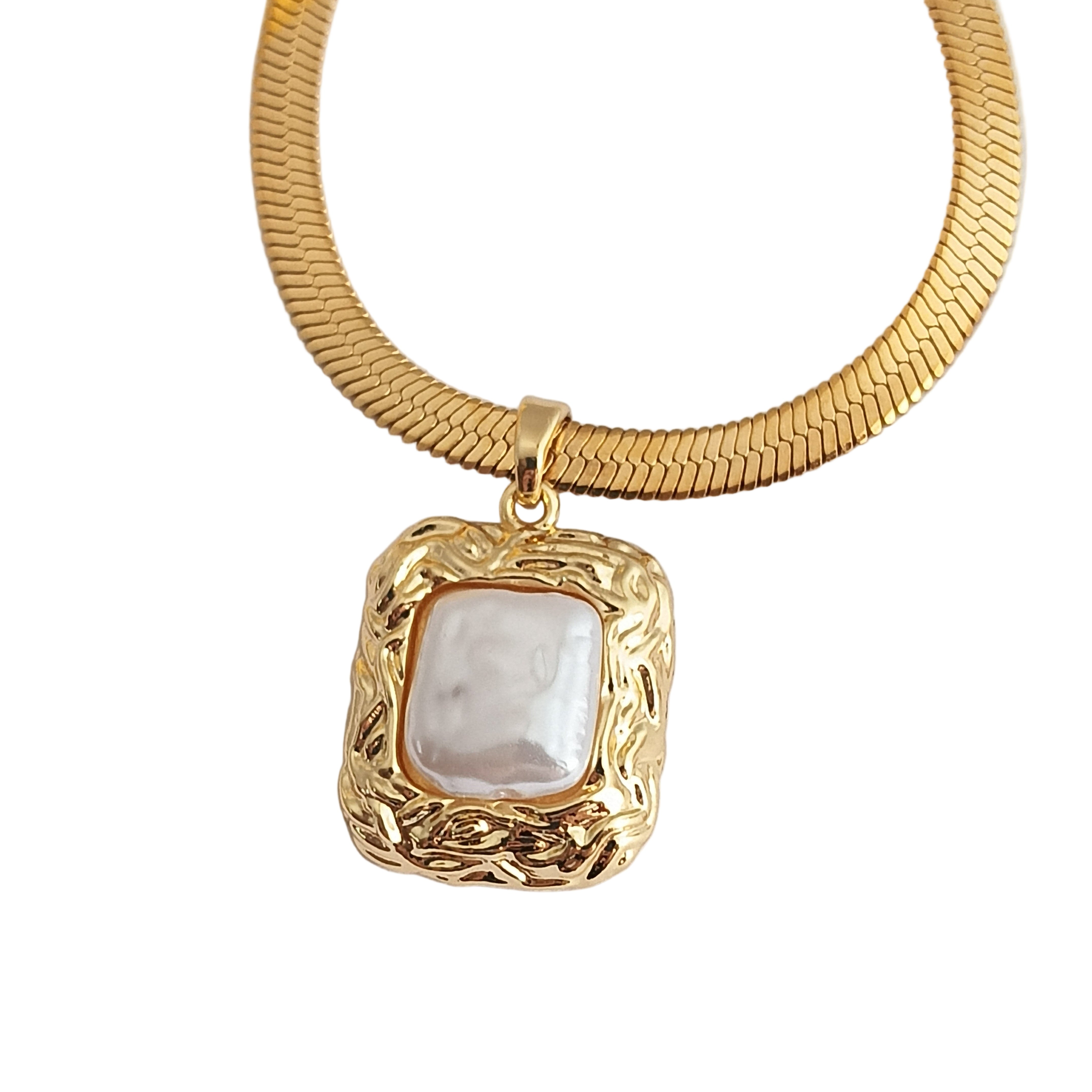 Golden Baroque Pearl Pendant