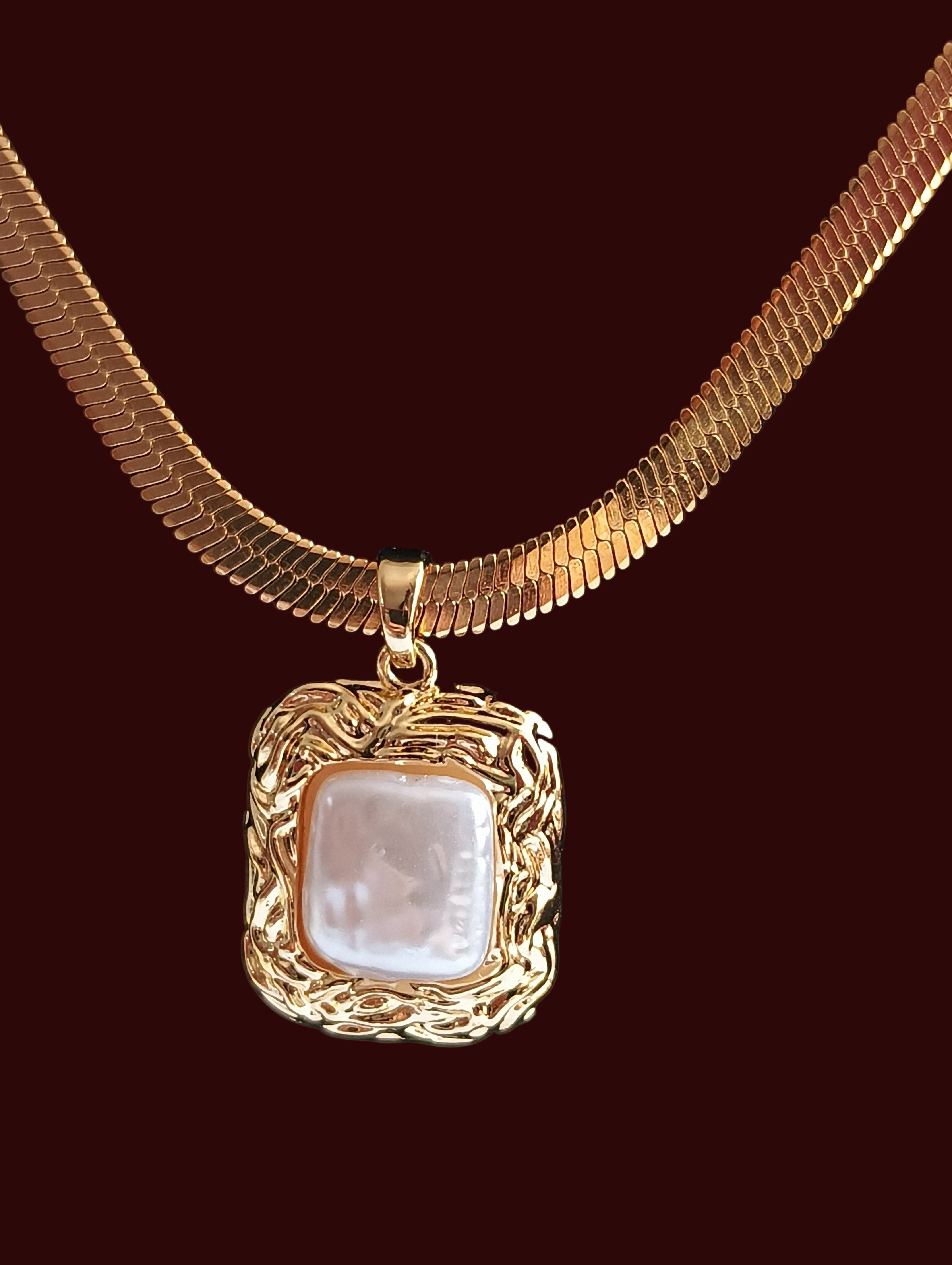 Golden Baroque Pearl Pendant