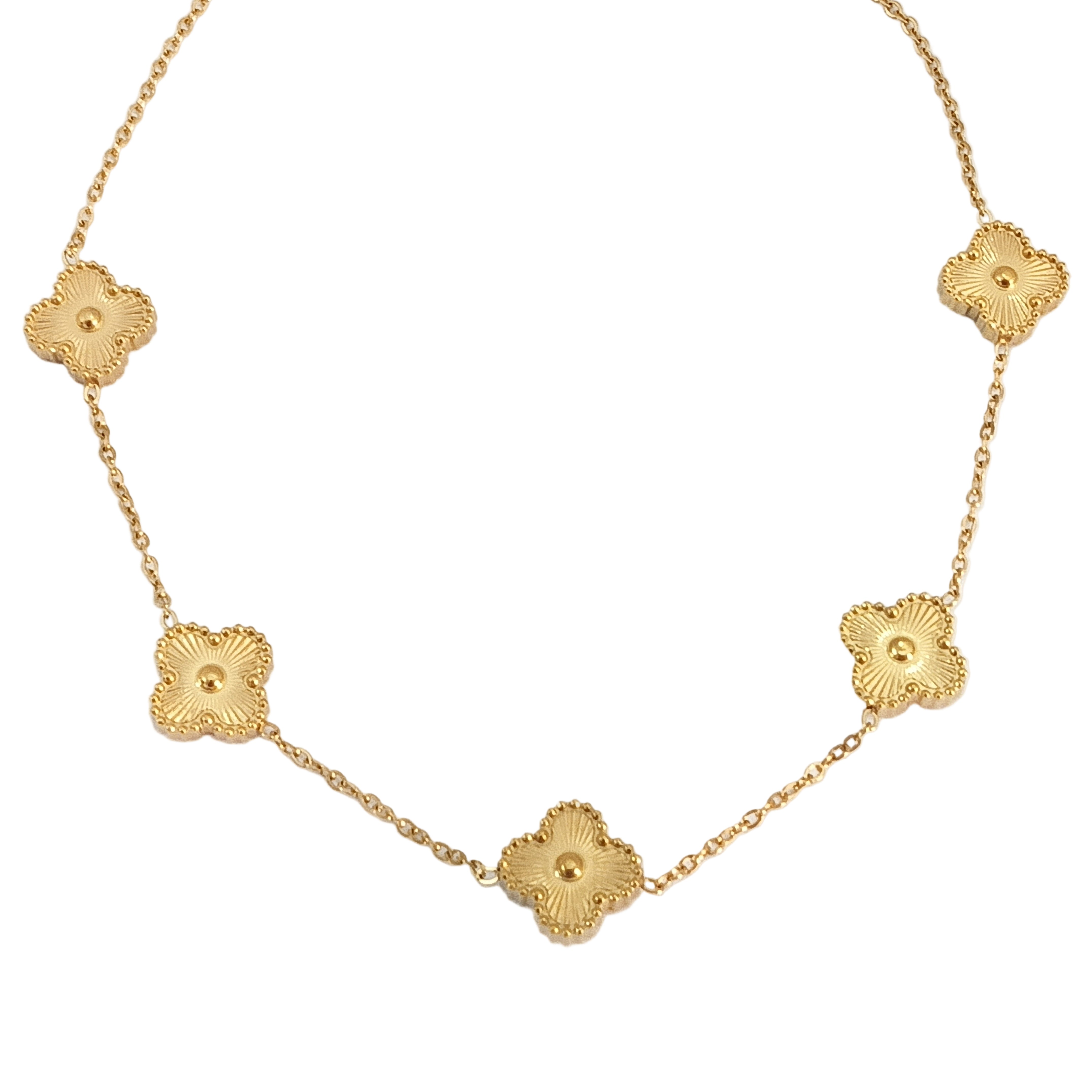 Elegant Gold Floral Motif Necklace