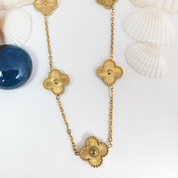 Elegant Gold Floral Motif Necklace Anniversary special