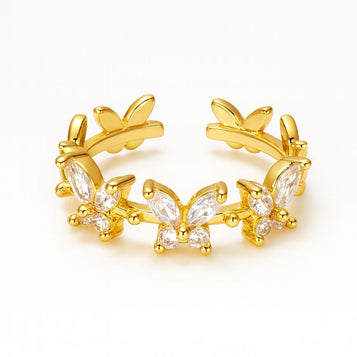 Gold Plated Butterfly Eternity Ring