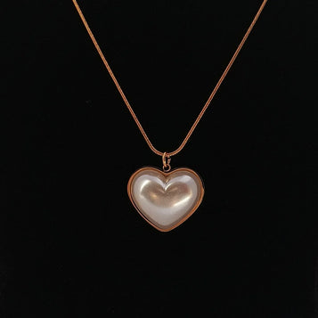 18K Gold Plated Heart Pendant Necklace in Stainless Steel