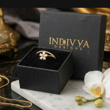 Gold Plated Adjustable Flower Ring