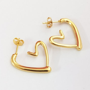 Open Heart Hoop Earrings