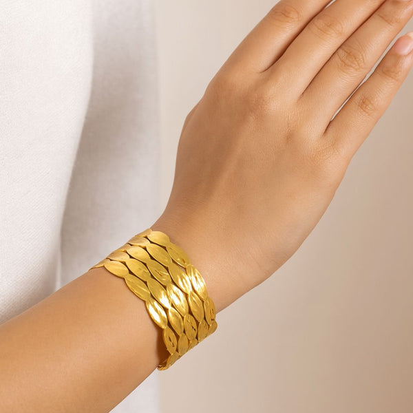 5-Layered Patterned Statement Kada Bracelet