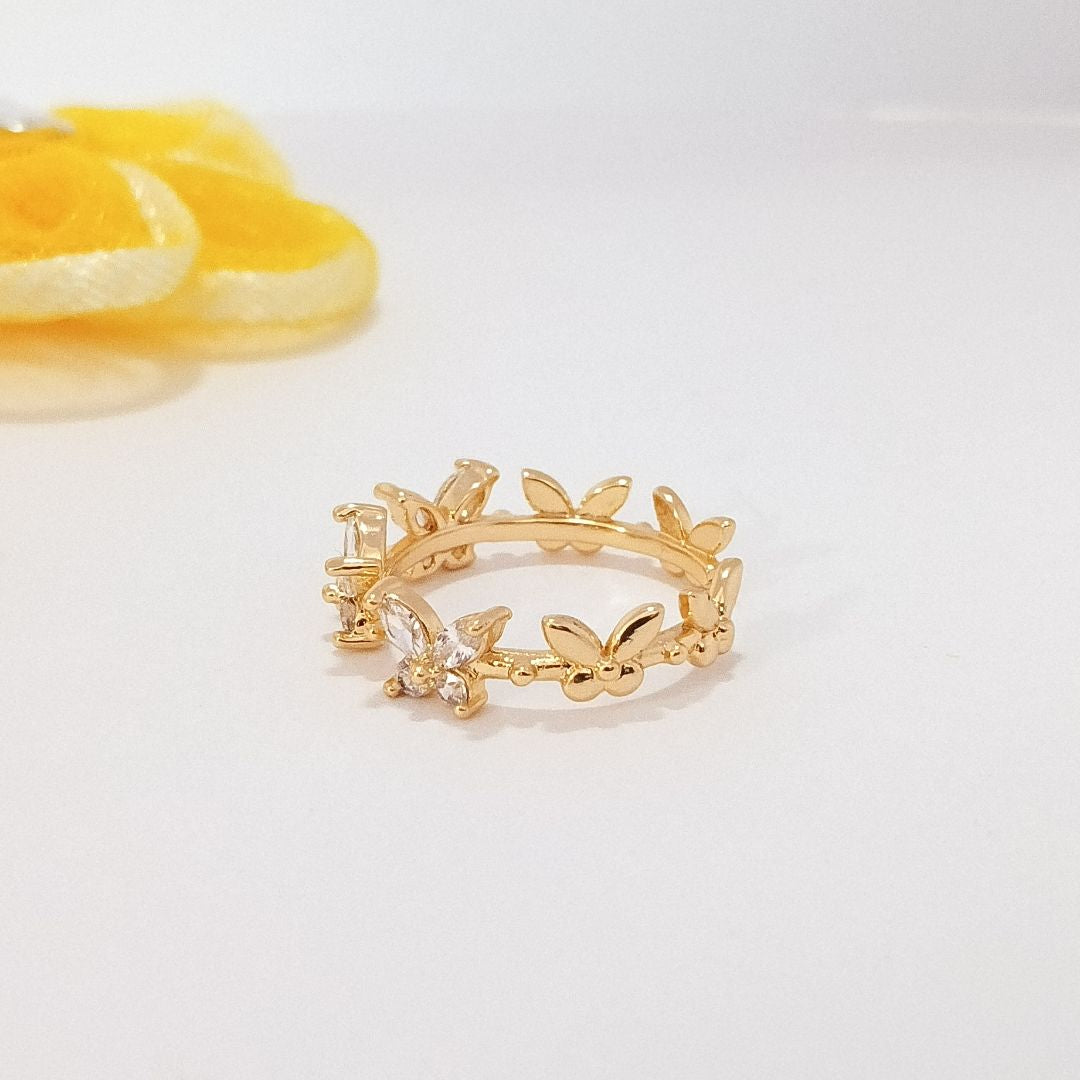 Gold Plated Butterfly Eternity Ring