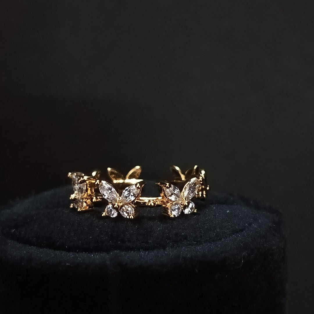 Gold Plated Butterfly Eternity Ring