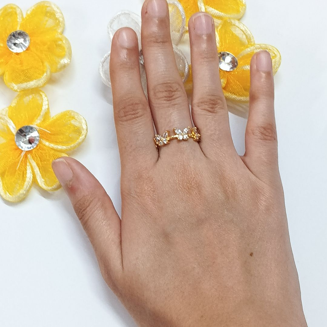 Gold Plated Butterfly Eternity Ring