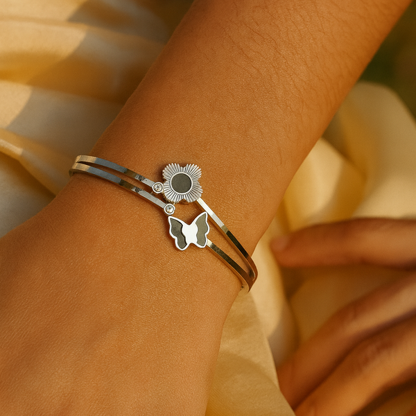 Bloom & Flutter Silver Bracelet