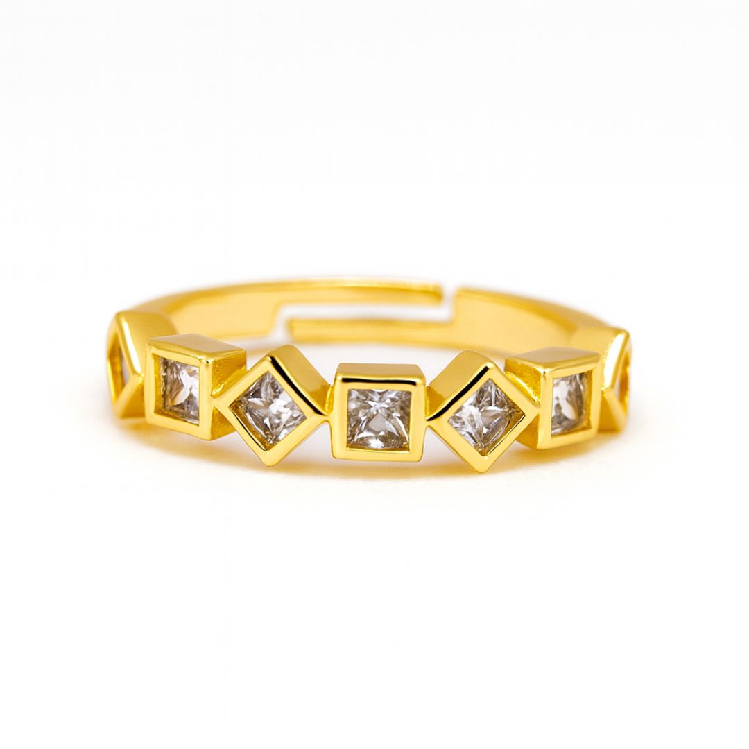 Gold Plated Geometric Eternity Ring
