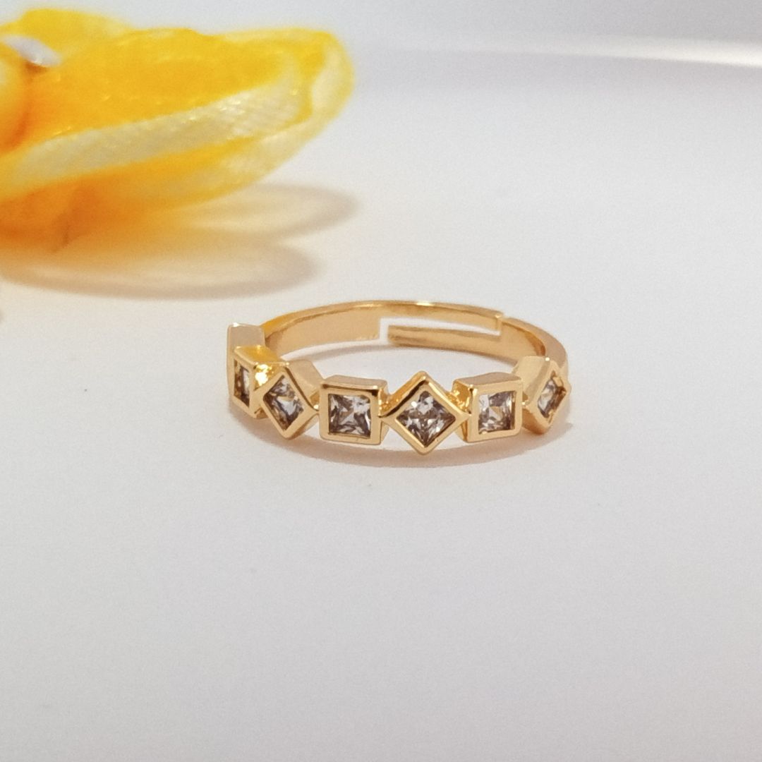 Gold Plated Geometric Eternity Ring