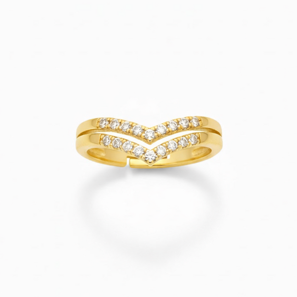 The Chevron Sparkle: Elegant Contouring Ring