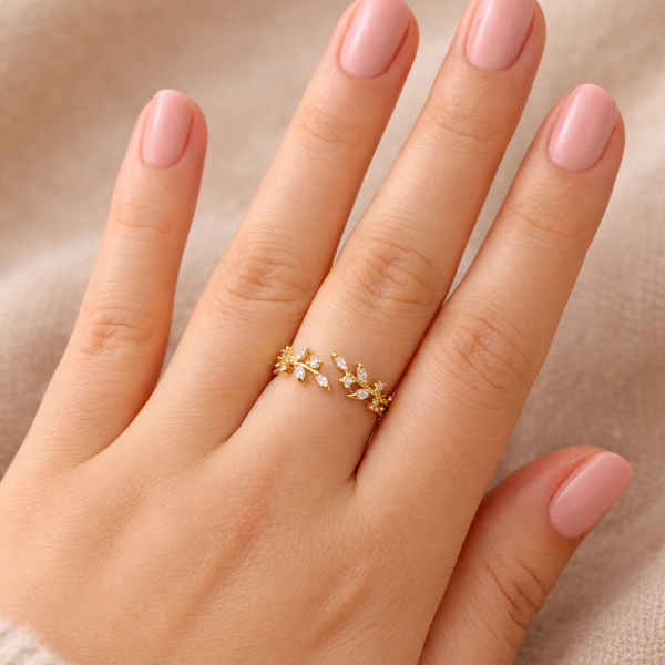 Gracevine CZ Gold Ring