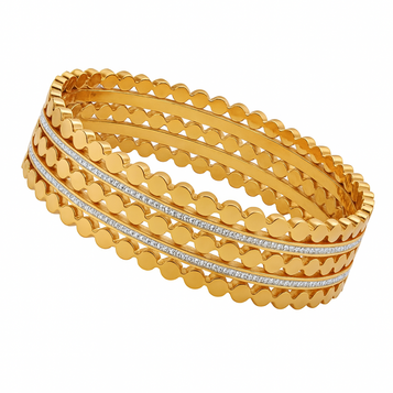 Scalloped Radiance Gold Bangle
