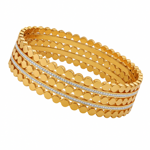 Scalloped Radiance Gold Bangle
