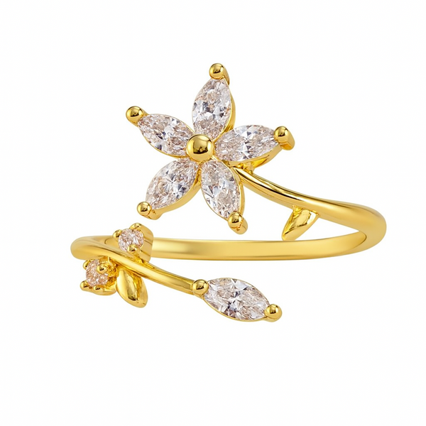 Blooming Crystal Floral Ring