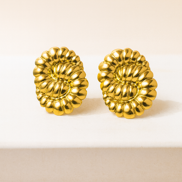 Bold Spiral Gold-Toned Stud Earrings