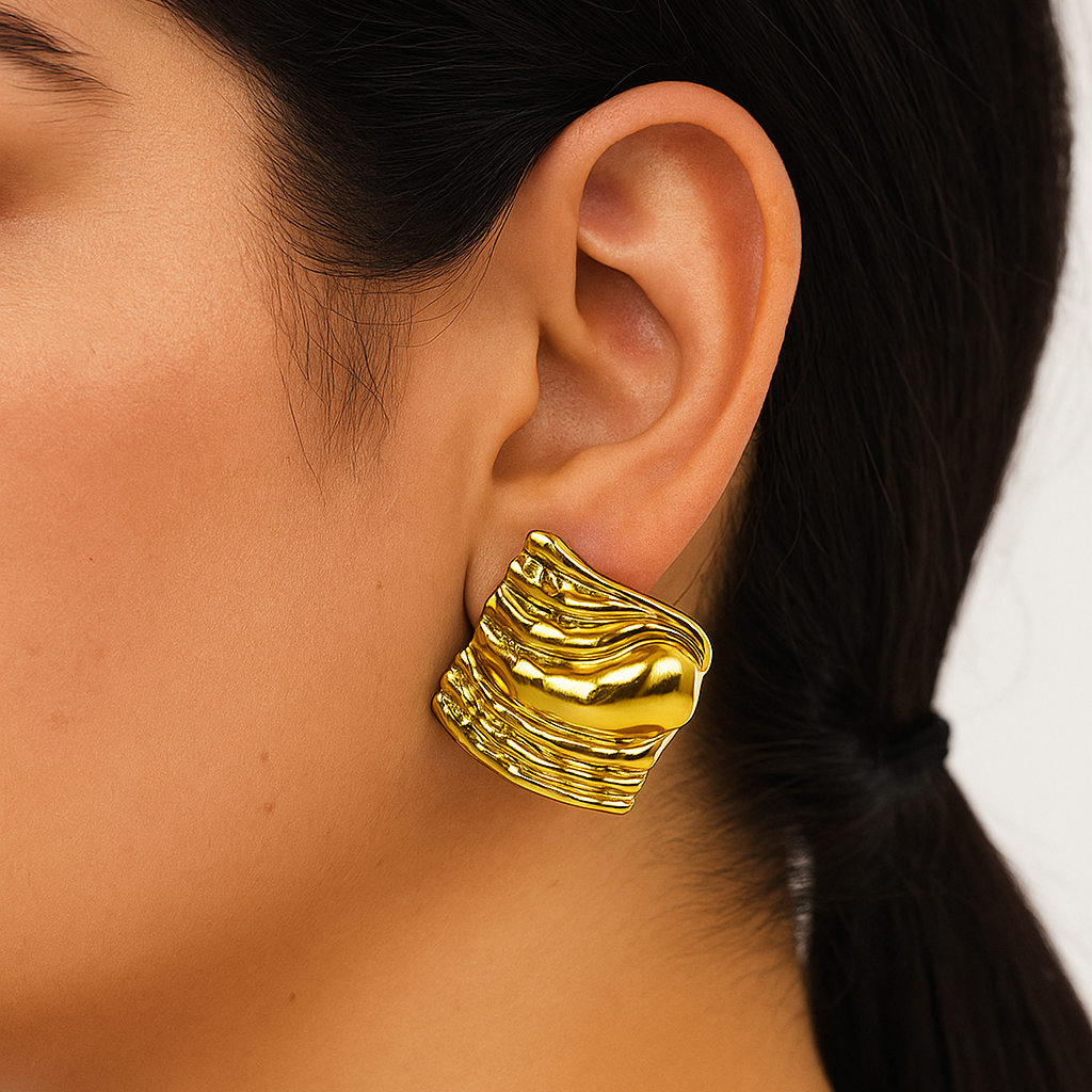 Textured Statement Stud Earrings