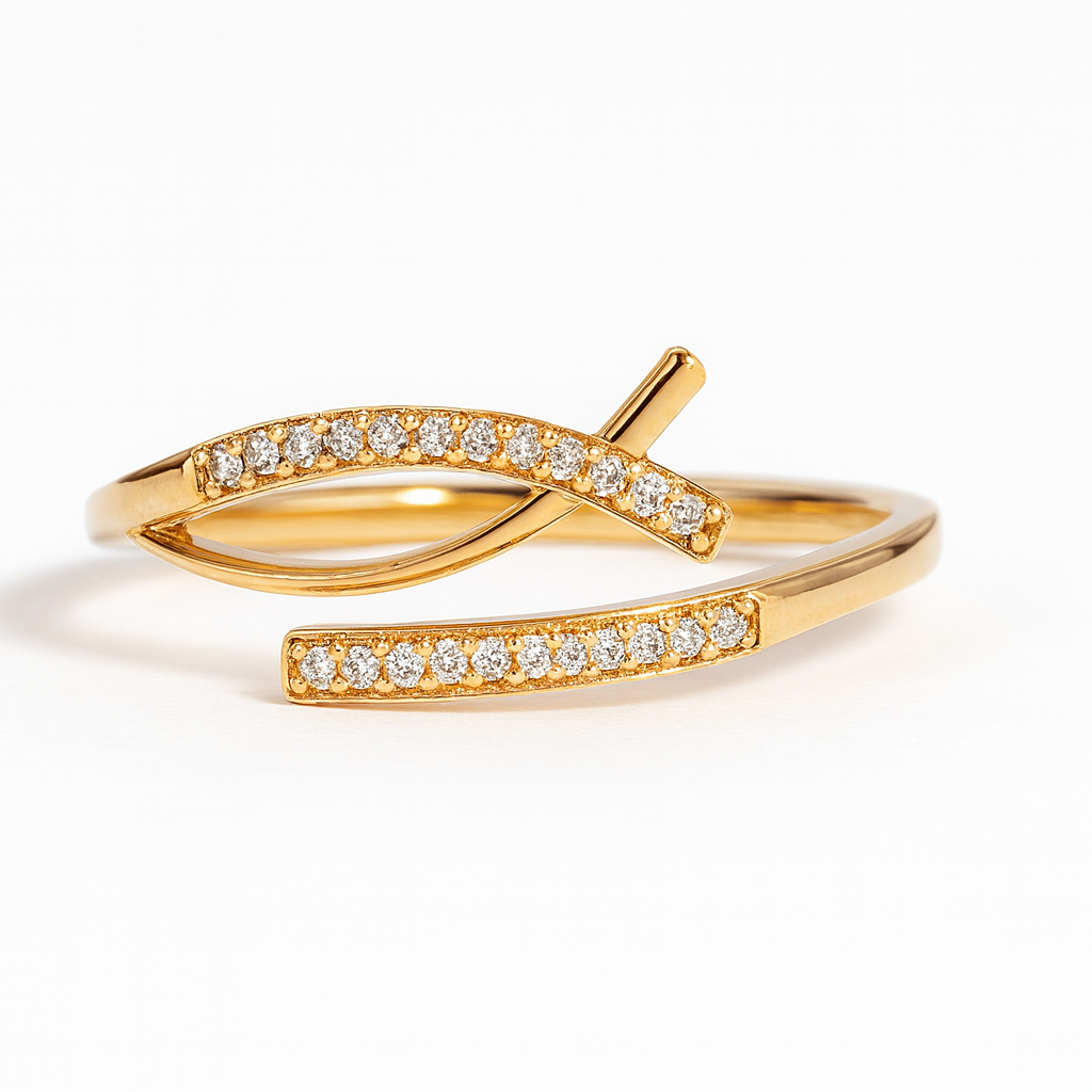 Modern Gold Plated Adjustable Ring with Dual Band Design