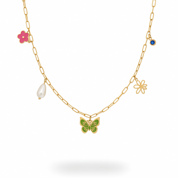 Butterfly Charm Pendant Necklace