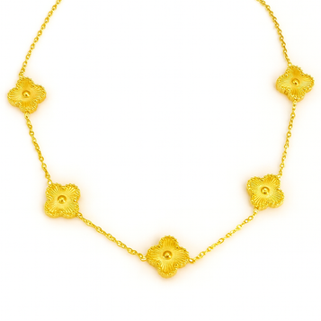 Elegant Gold Floral Motif Necklace Anniversary special
