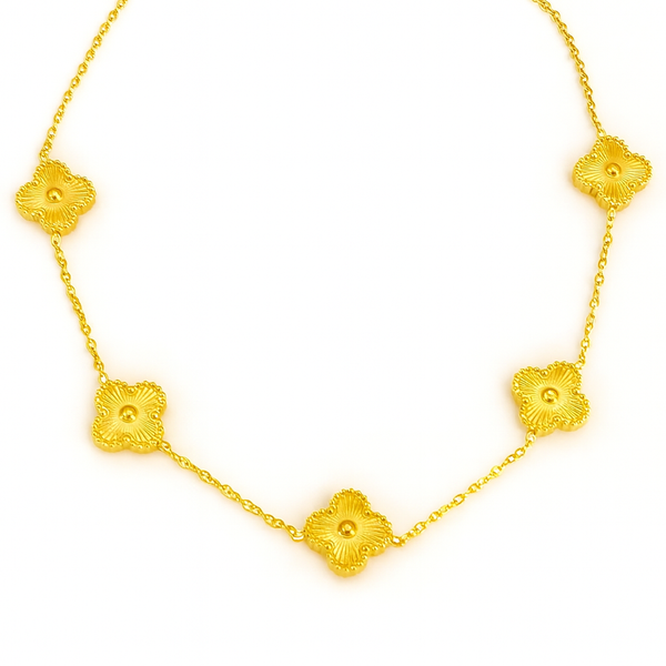 Elegant Gold Floral Motif Necklace