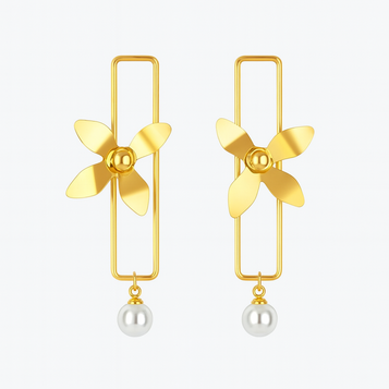 Golden Bloom Drop Earrings