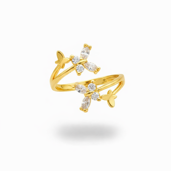 Floral Sparkle Wrap Ring