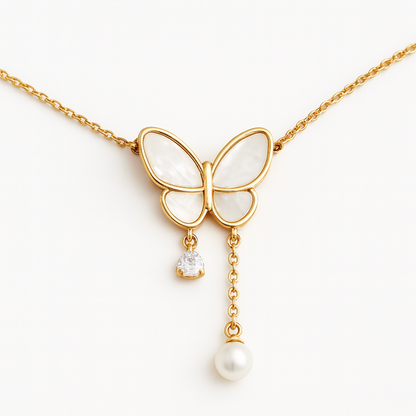 Ethereal Butterfly Pearl Pendant