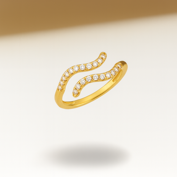 Crystal Crest Curve Ring