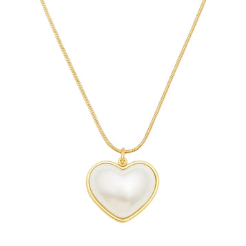 18K Gold Plated Heart Pendant Necklace in Stainless Steel