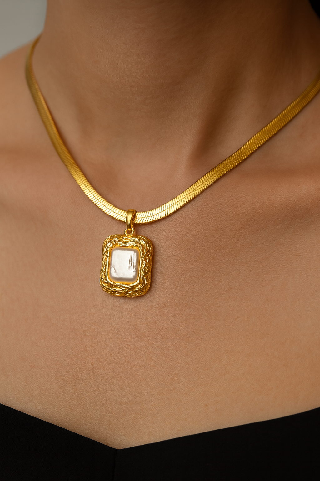 Golden Baroque Pearl Pendant