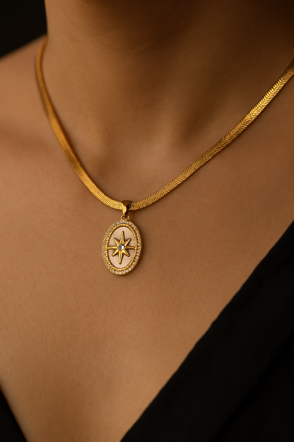 Oval Starburst Pendant