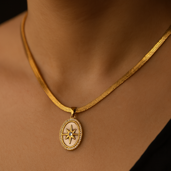 Oval Starburst Pendant