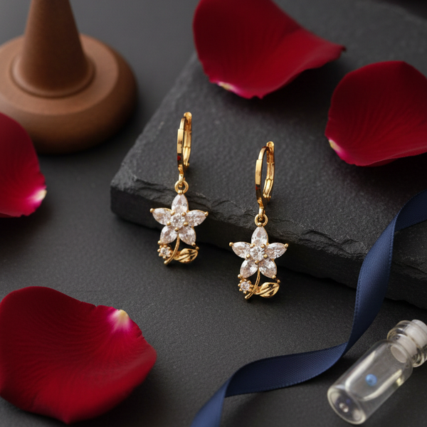 Ethereal Blossom Gold Drop Earrings