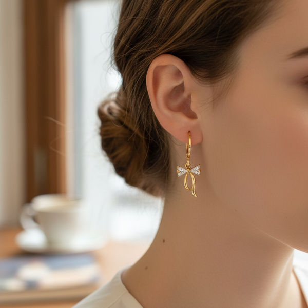Pavé Ribbon Drop Earrings