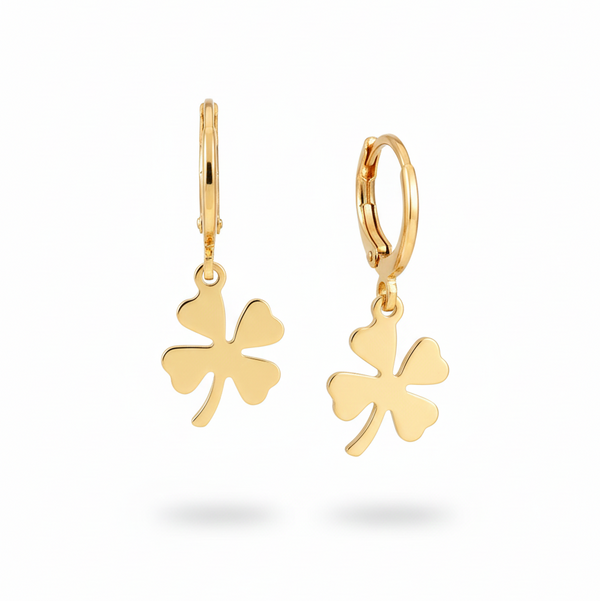 Gold Four-Leaf Clover Earrings