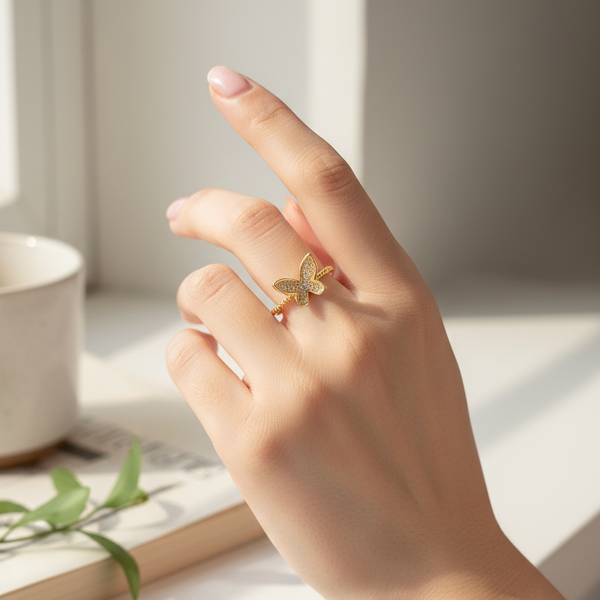 The Golden Tide Butterfly Ring
