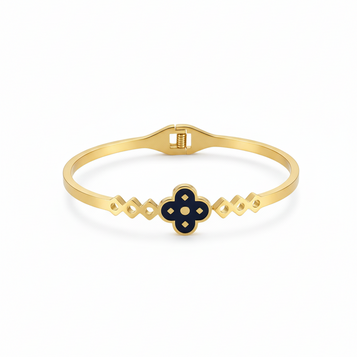 Gold Quatrefoil Bangle