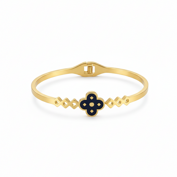 Gold Quatrefoil Bangle