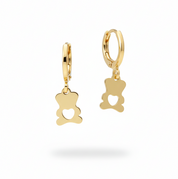 Teddy Bear Hoop Earrings