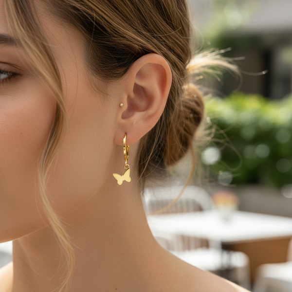 Butterfly Hoop Earrings