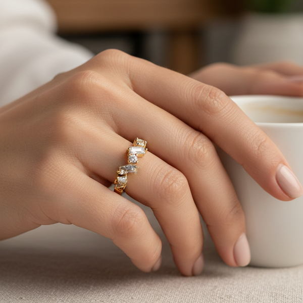 Sophisticated Edge: The Geometric Diamond Band