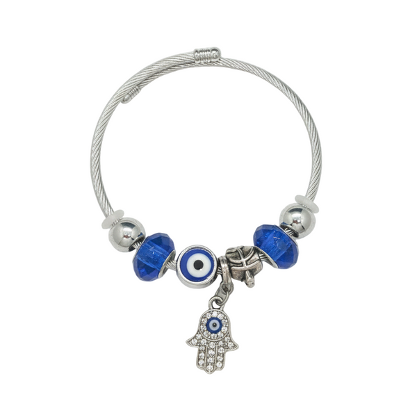 Evil Eye & Hamsa Protection Charm Bangle