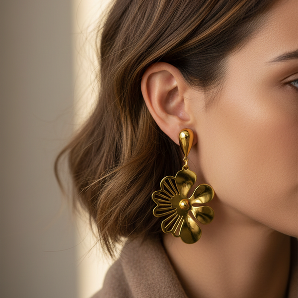 Golden Bloom Statement Earrings