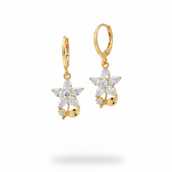 Ethereal Blossom Gold Drop Earrings