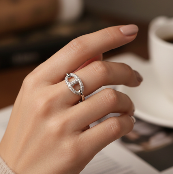 The Link-Pavé Band Ring